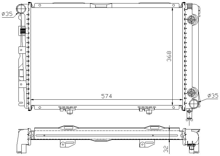 RAD. MERCEDES W201 190 (82) 2.0/2.0D/2.5 D AUT.