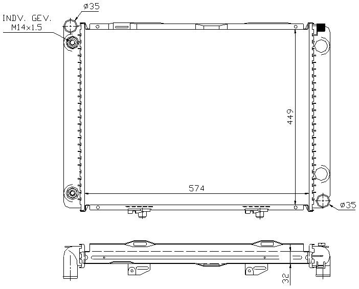 RAD. MERCEDES W201 190D (85-93) 2.5