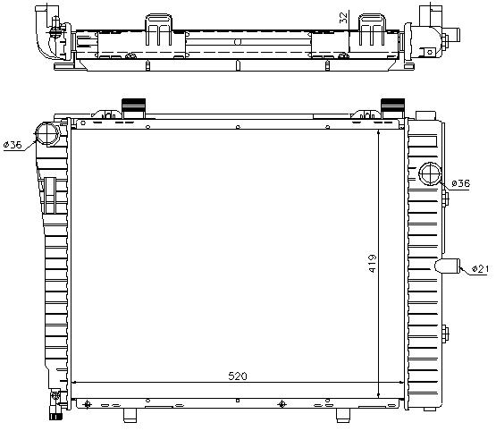 RAD. MERCEDES W202 (95) M/A +/- C200KOMPRESSOR