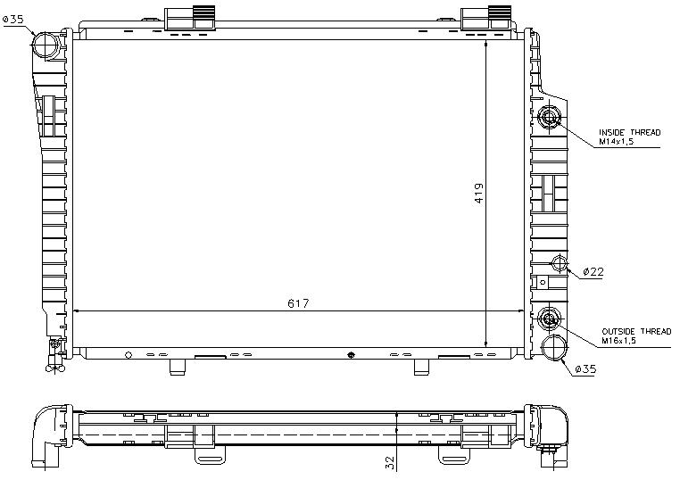 RAD. MERCEDES W202 (93) M/A +C180/C200/C220/C240