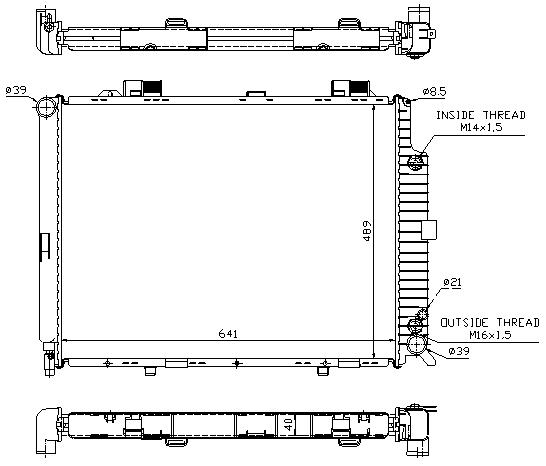 RAD. MERCEDES W210 (95) M/A +/- E300D/E420/E430/E50 AMG