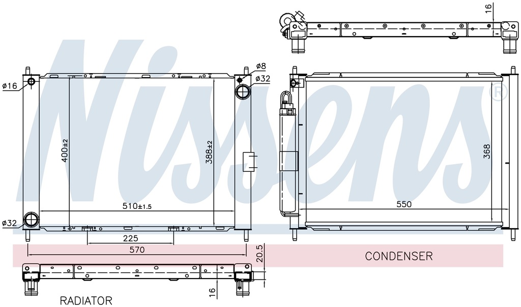MOD. REF. NISSAN MICRA K12 (03) 1,5DCI RADIADOR + COND