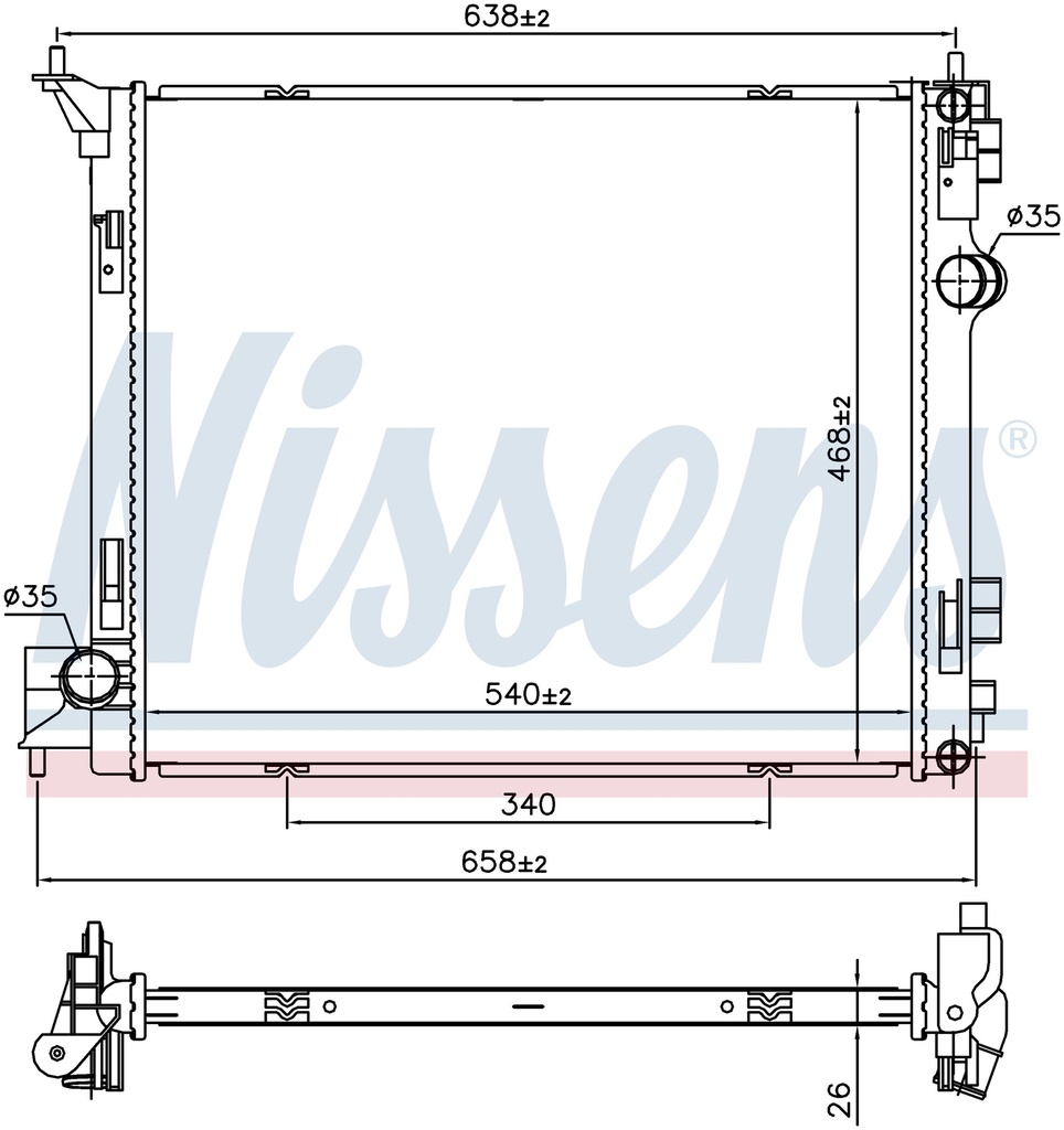 RAD. NISSAN X-TRAIL (14) 1,3 / 1,6D / 1,6 / 2,0D