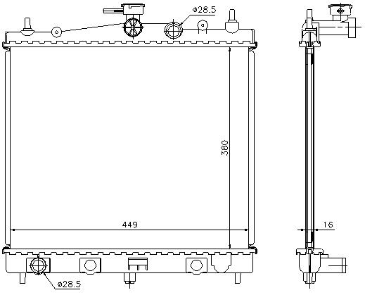 RAD. NISSAN MICRA K12 (02) 1.0i 16v / 1.2i 16v / 1.4i 16v