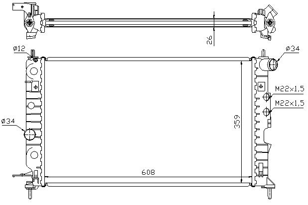 RAD. OPEL VECTRA B (95-02) 1.6 / 1.7 / 2.0 / 2.2D