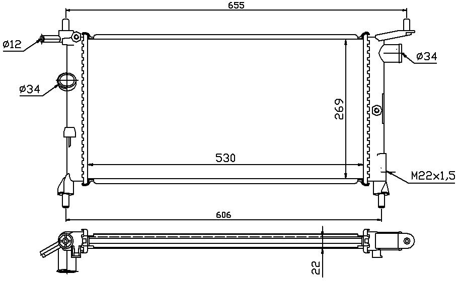 RAD. OPEL CORSA B -TIGRA 1.2/1.4i/1.4 16V/1.6i/1.6 16V