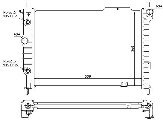 RAD. OPEL ASTRA F (91) - M/A 1.6 16v / 1.8 / 2.0