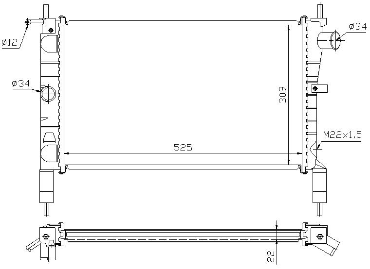 RAD. OPEL ASTRA F (91) 1.4/1.6I