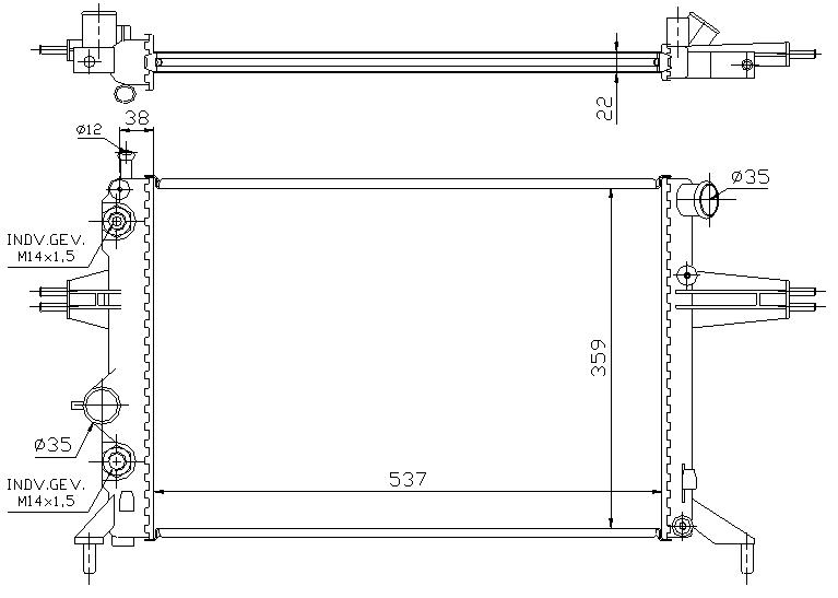 RAD. OPEL ASTRA G (96) - M/A 1.4 / 1.6 / 1.8
