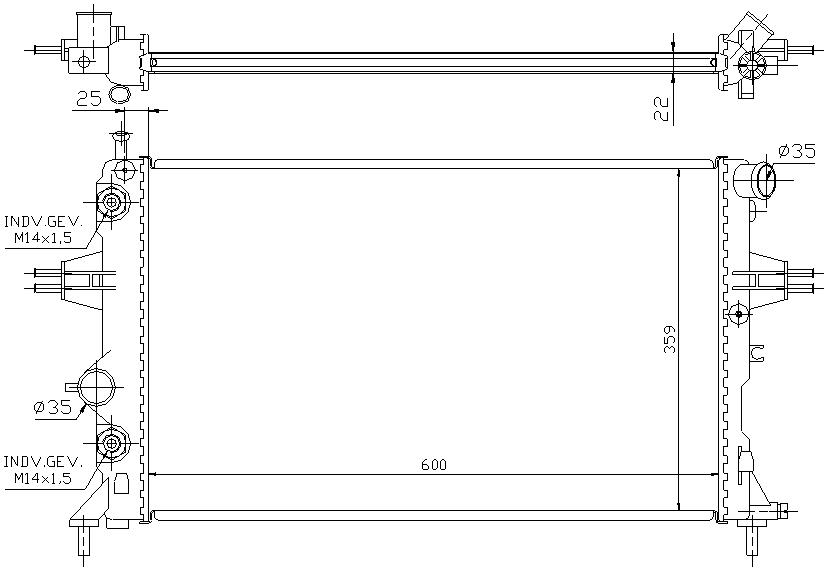 RAD. OPEL ASTRA G (97-99) 1.4 / 1.6 / 1.8 / 2.2