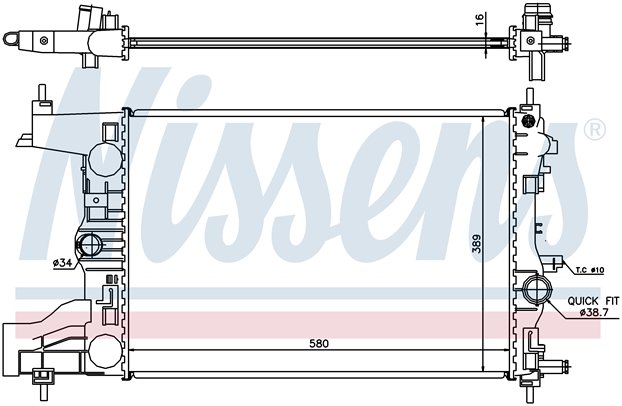 RAD. OPEL ASTRA J (09) +/- 1.4/1.6/1.8