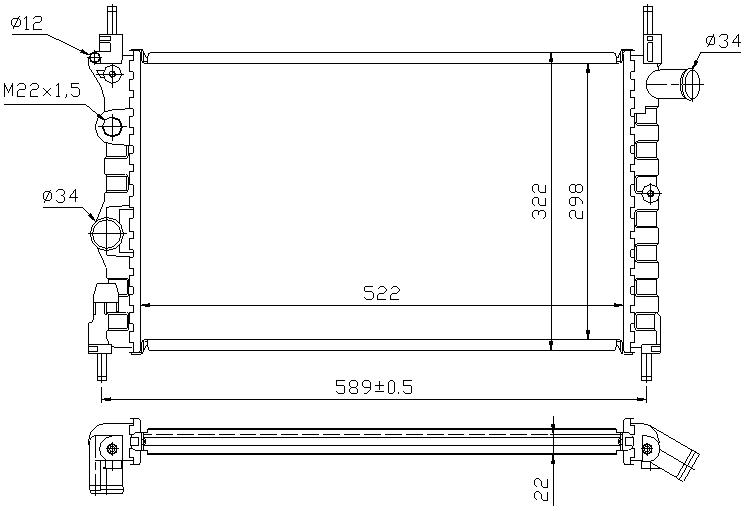 RAD. OPEL KADETT E (88) 1.3 / 1.4 / 1.6