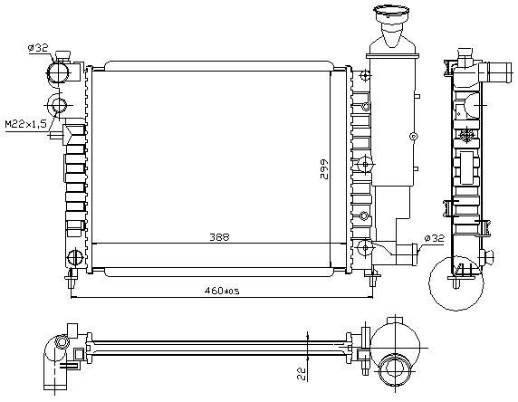 RAD. PEUGEOT 106 (91-95) 1.4XR-XS-XT / 1.4i 8V XR-XT