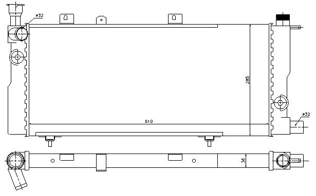 RAD. PEUGEOT 205 (83) 1.3/1.4/1.6/1.8D/1.9