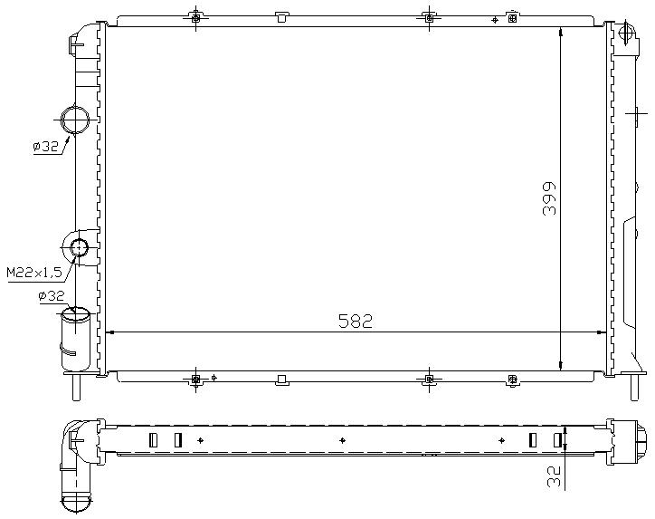 RAD. RENAULT MEGANE (95) 1.4 / 1.9D / 1.9TDI / 2.0