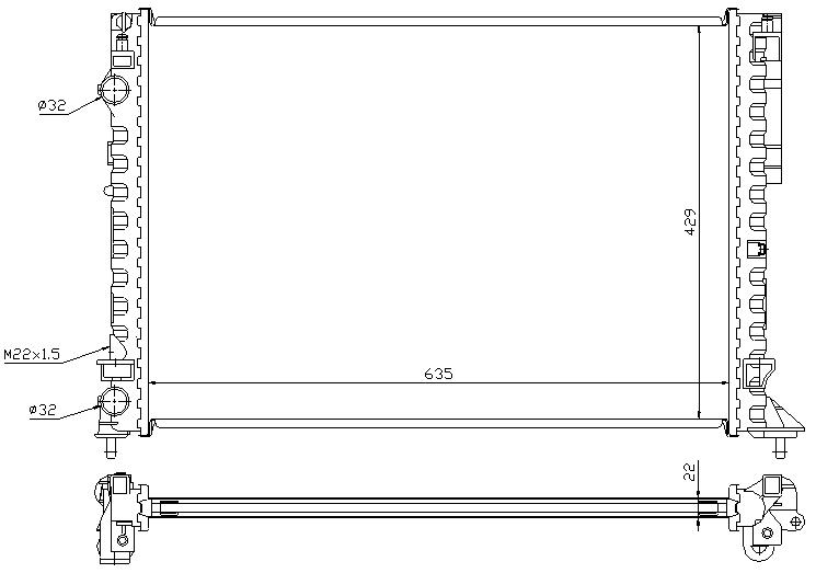 RAD. RENAULT LAGUNA (93) + 1.6/1.8/1.9D/2.0