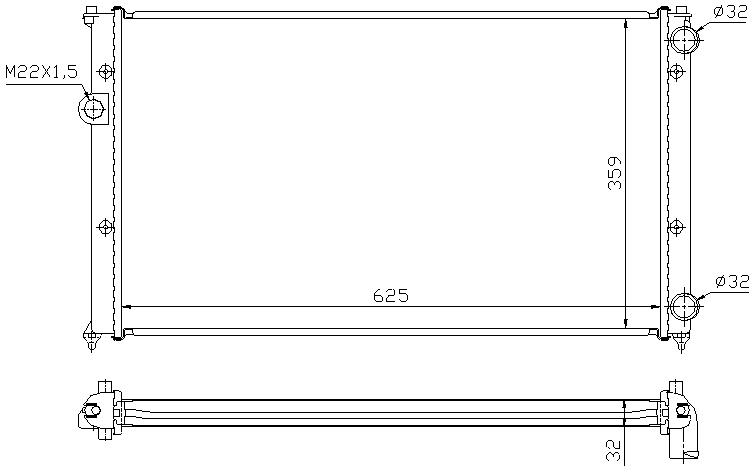 RAD. VAG IBIZA/CORDOBA/INCA/CADDY/POLO (93) + 1.6/1.8/1.9D