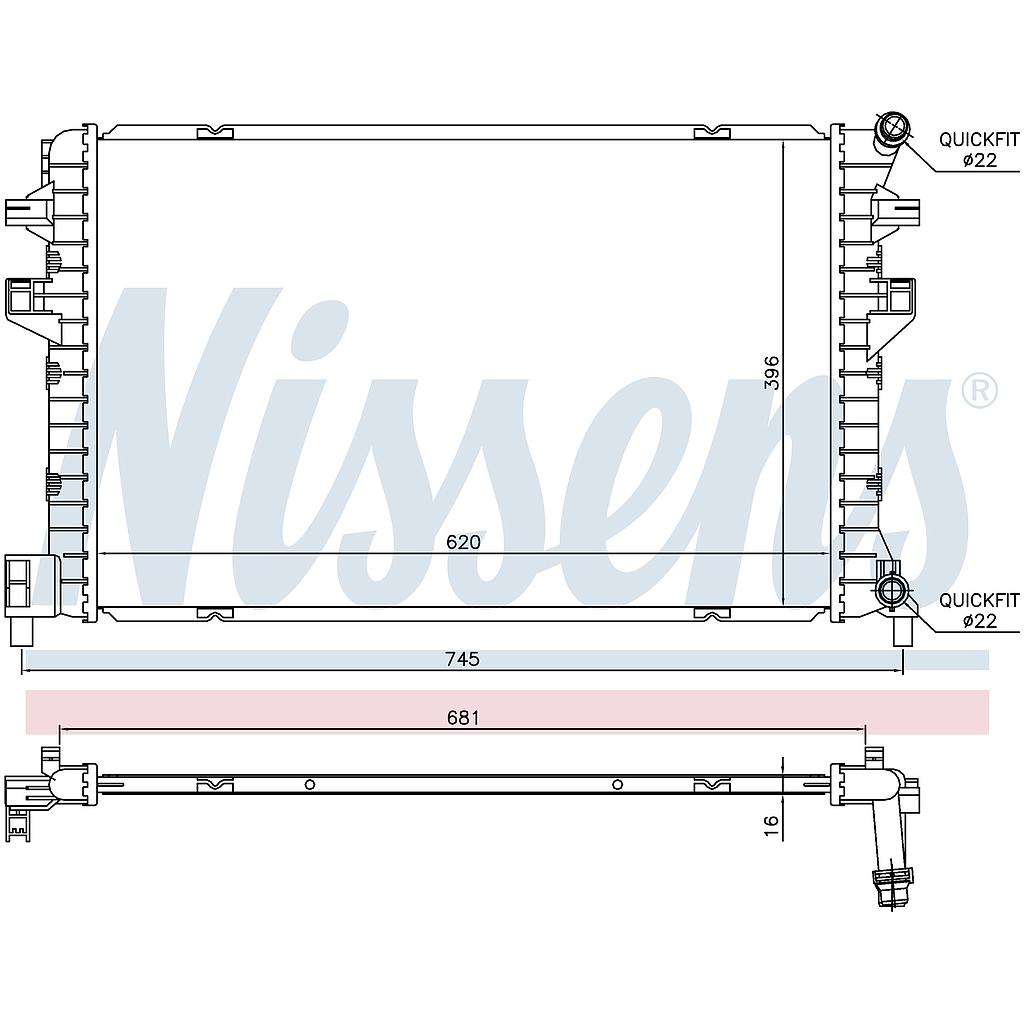 RAD. AUXILIAR AUDI A3 (12) 1,0TSI / 1,2TFSI / 1,4GAS / 1,4TFSI / 1,6TDI / 2,0TDI