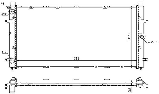 [07422] RAD. VW TRANSPORTER T4 (90) +/-1.8/1.9D/2.0/2.4D/2.5TD/2.8