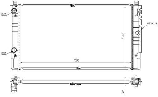 [07423] RAD. VW TRANSPORTER T4 (90) +/- 1.9TD/2.0/2.4D/2.5/2.5TDi/2.8