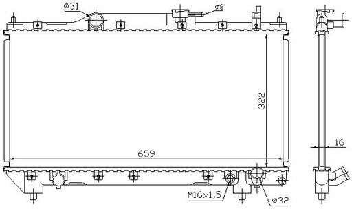 [07500] RAD. TOYOTA AVENSIS (98) +/-2.0i 16v