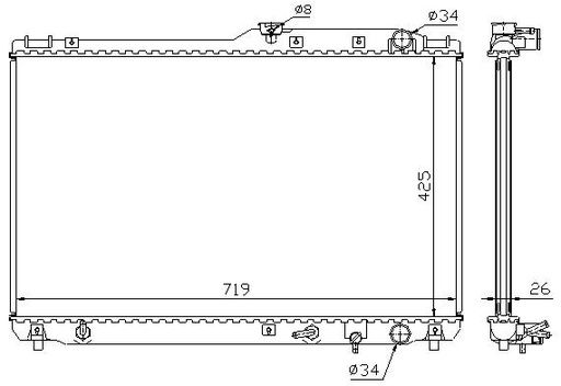 [07504] RAD. TOYOTA CAMRY (91) M/A +/- 3,0 GX
