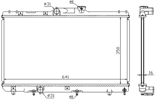 [07509] RAD. TOYOTA COROLLA (91) +/-1.3/1.6/1.8 AUT