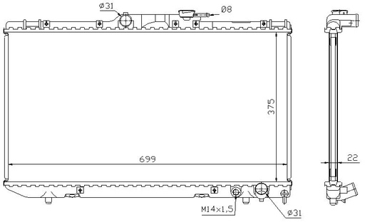 [07561] RAD. TOYOTA CARINA E (92) +/- 2.0D