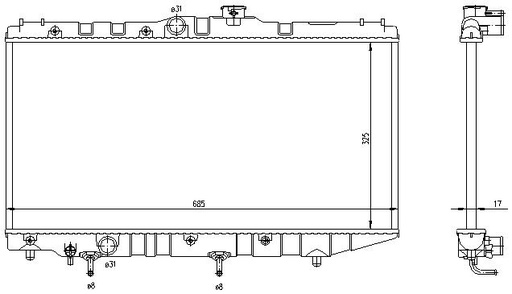 [07587] RAD. TOYOTA CARINA/COROLLA (87) +/- M/A 1.3/1.6