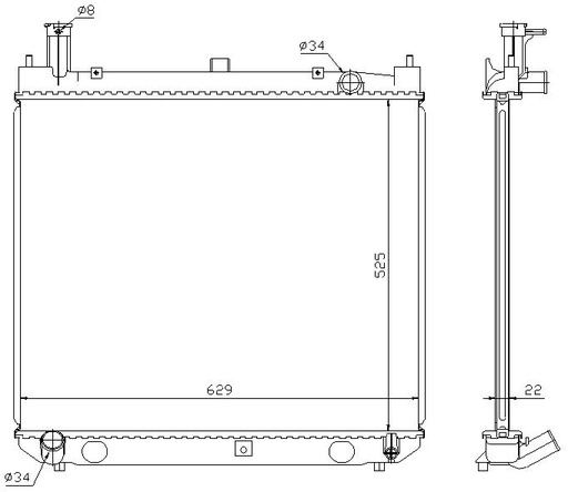 [07592] RAD. TOYOTA HIACE (96) +/- 2.4D