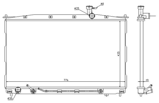 [07615] RAD. HYUNDAI SANTA FE (05) +/- M/A 2.0D/2.2D/2.7i