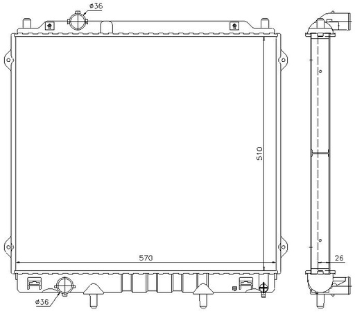 [07626] RAD. HYUNDAI TERRACAN (01) +/- 2.9 CRDi