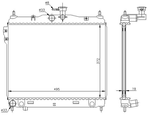 [07629] RAD. HYUNDAI GETZ (02) +/- 1.1/1.3/1.6