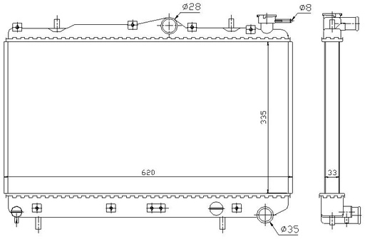 [07630] RAD. HYUNDAI EXCEL/PONY/SCOUPE (89) +/- 1.3/1.5/1.6