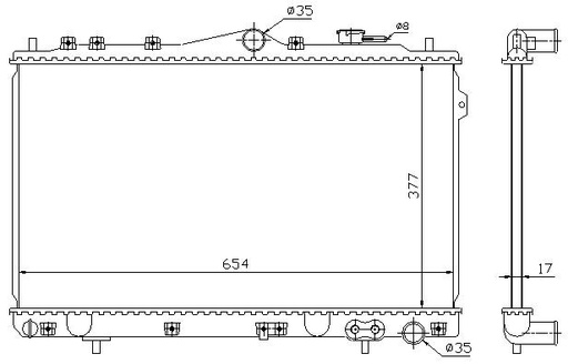 [07632] RAD. HYUNDAI LANTRA II (93-95) 1.5 / 1.6 / 1.8