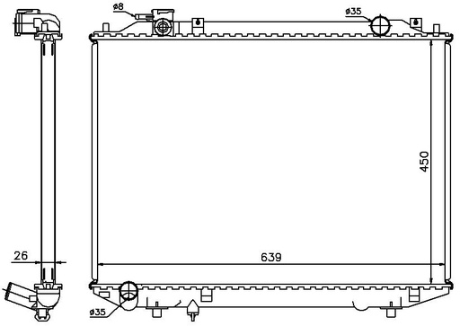 [07644] RAD. FORD RANGER/MAZDA B2500 (96) +/- 2.5D/3.0D