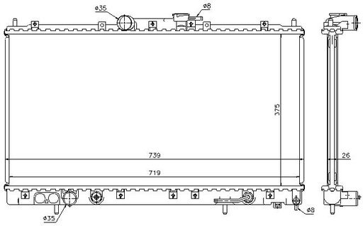 [07704] RAD. MITSUBISHI GALANT (96) +/- M/A 2.0/2.4D/2.5