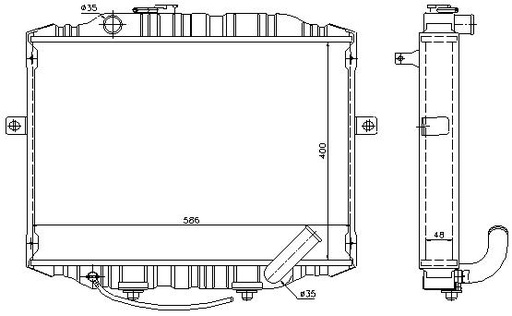 [07774] RAD. HYUNDAI H100 (96) +/-2.5D-TD CABINA