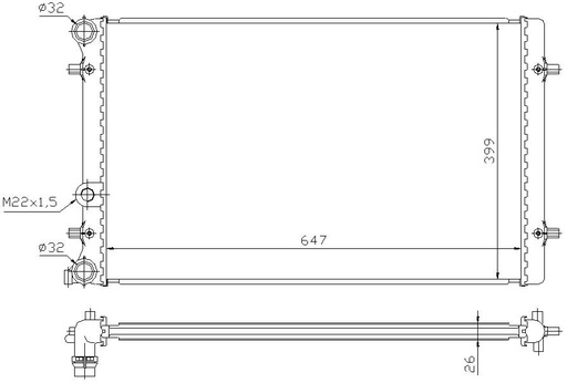 [07900] RAD. VAG (96) +/- A3/TT/LEON/TOLEDO/OCTAVIA/BORA/GOLF