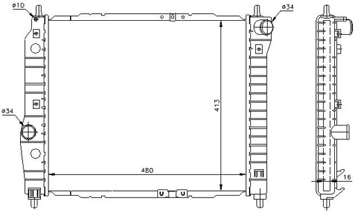 [07914] RAD. DAEWOO KALOS/CHEVROLET AVEO (02) +/- 1.2/1.4/1.5