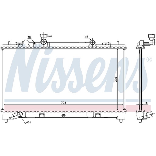 [09305] RAD. MAZDA 6 (05) 1,8i 16v / 2,3i 16v / 2,5i 16v
