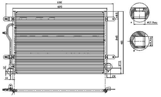 [15028] COND. AUDI A4 II y III (00) TOMA 15.4mm