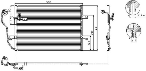 [16018] COND. MB W168/VANEO (97) A140/A160/A160CDi/A190/A210