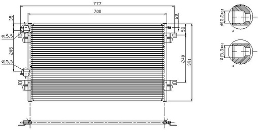 [16394] COND. RENAULT LAGUNA II/VEL SATIS (04) TOMAS 15.5mm