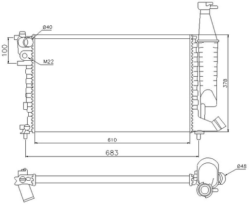 [05203] RAD. PSA BERLINGO/PARTNER (98) +/- 1.4/1.6/1.8 ALHAMBRE