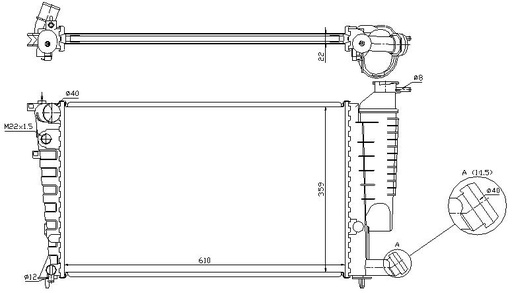 [05292] RAD. PSA (93) + XSARA/ZX/306 1.1/1.4/1.6/1.8/2.0 CONICO