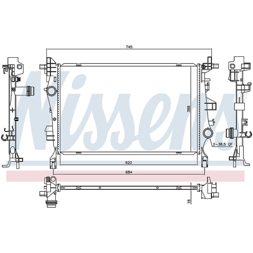 [05425] RAD. FIAT 500X (14) 1,3MJTD / 1,4 TURBO