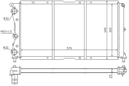 [05489] RAD. FIAT PUNTO (93) 1.4i / 1.4 GT TURBO