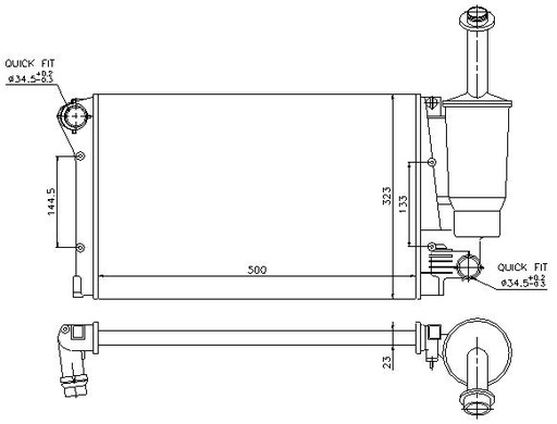 [05491] RAD. FIAT PANDA (03) 1.1i / 1.3i