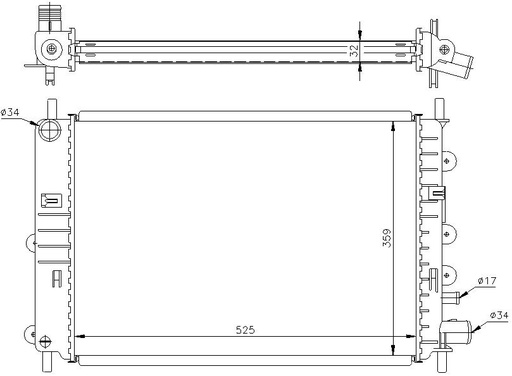 [05530] RAD. FORD ESCORT V (92) 1,4 EFi/ 1,8 EFi - XR3i 16V Rs
